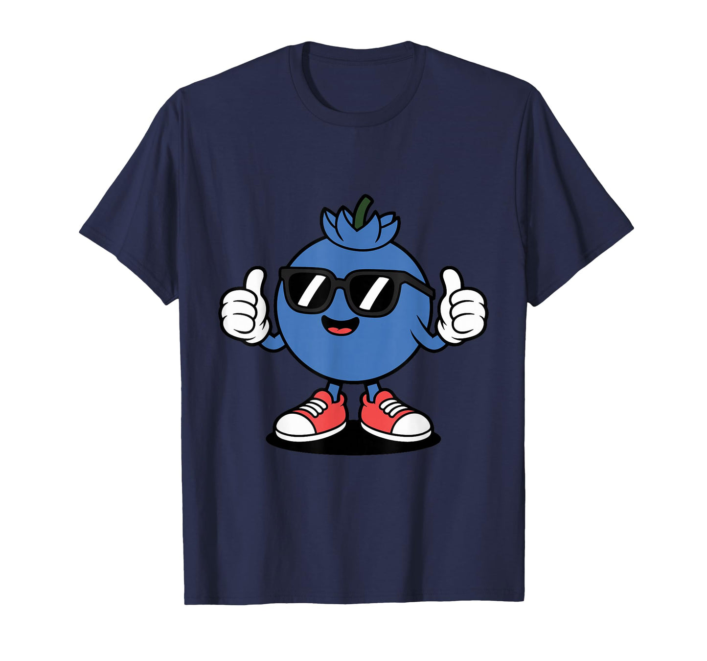 Cool Blueberry Lovers Funny Fruit Cartoon Character Design T-Shirt