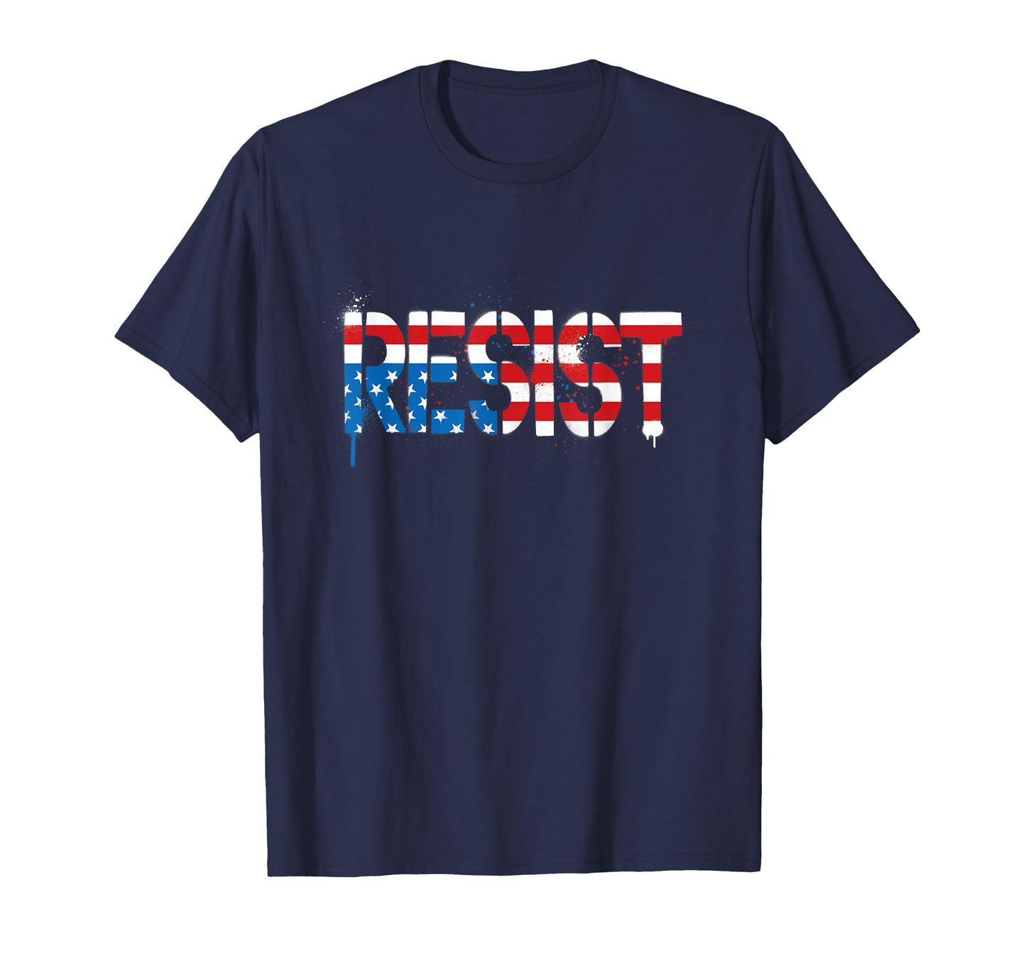 Resist Distressed Upside Down American Flag USA T-Shirt