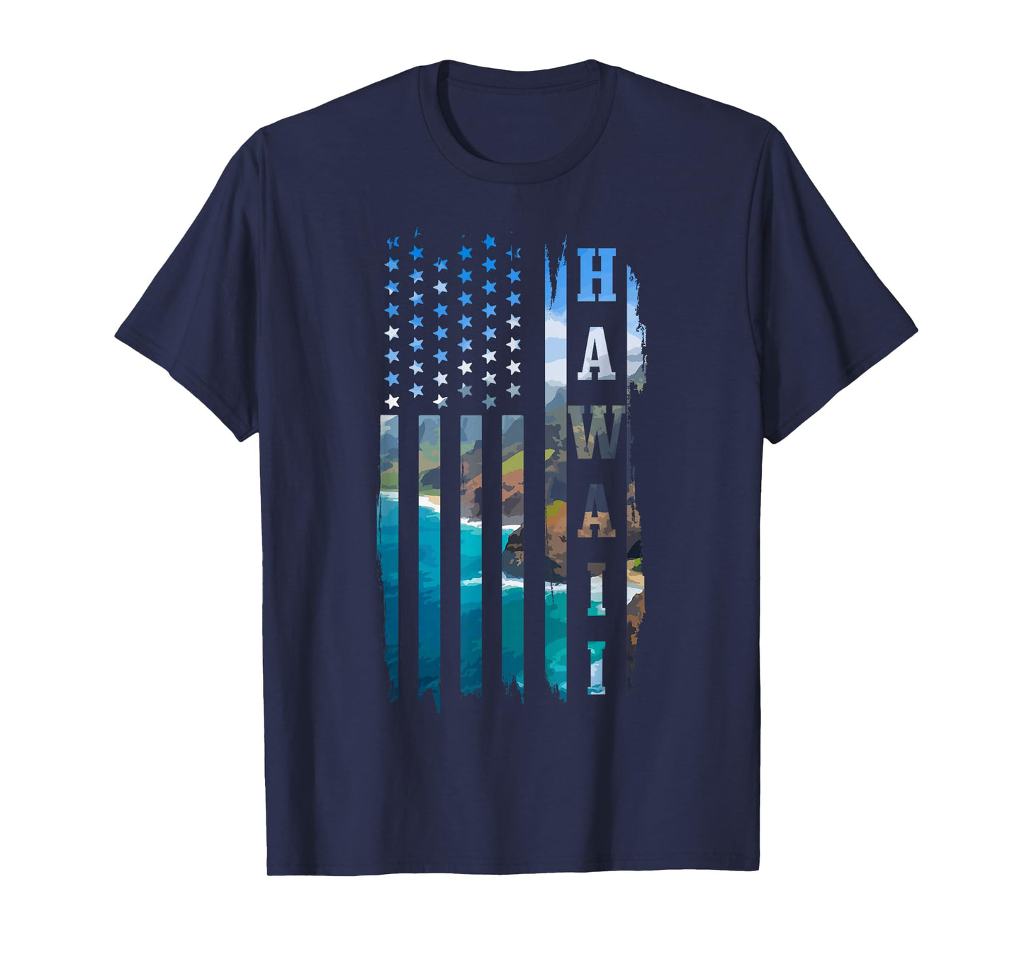 Hawaiian Flag Landscape Surfer T-Shirt