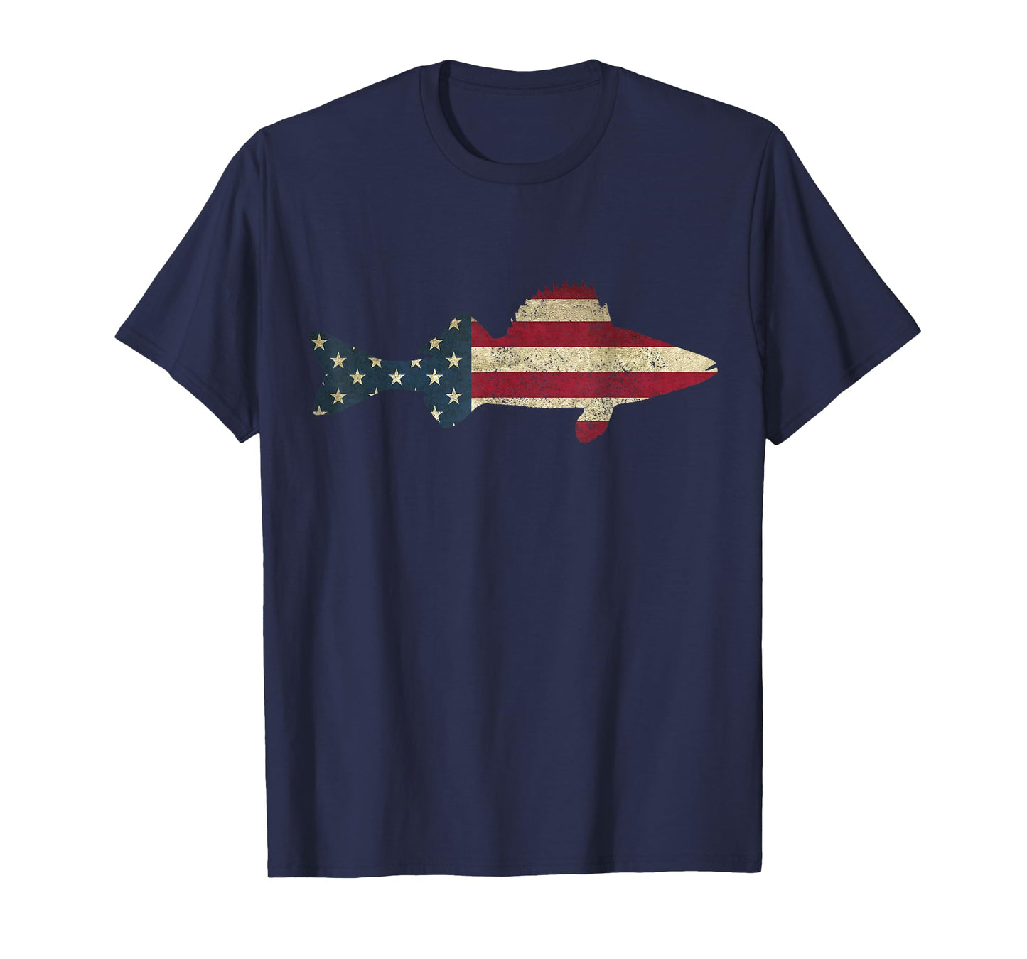 Walleye Fishing American Flag Zander Fisherman T-Shirt