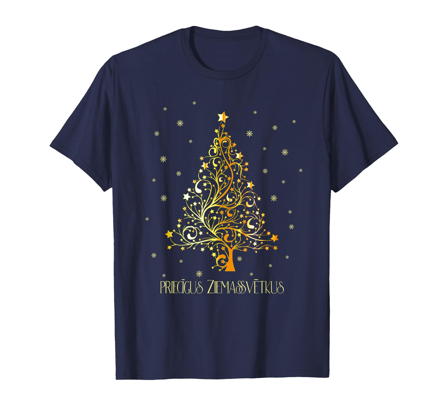 Latvia Christmas T-shirt Latvian Priecigus Ziemassvetkus
