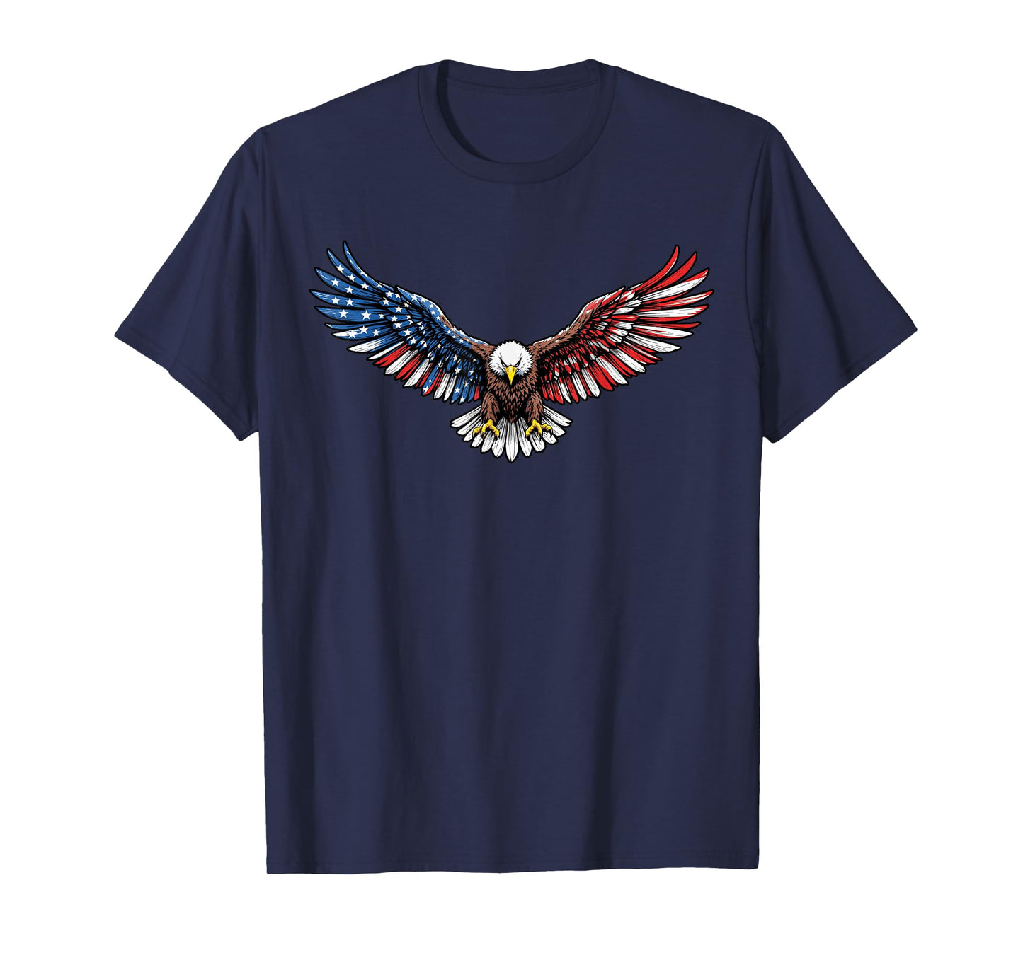 Patriotic Bald Eagle 4th of July USA American Flag Men Boys T-Shirt
