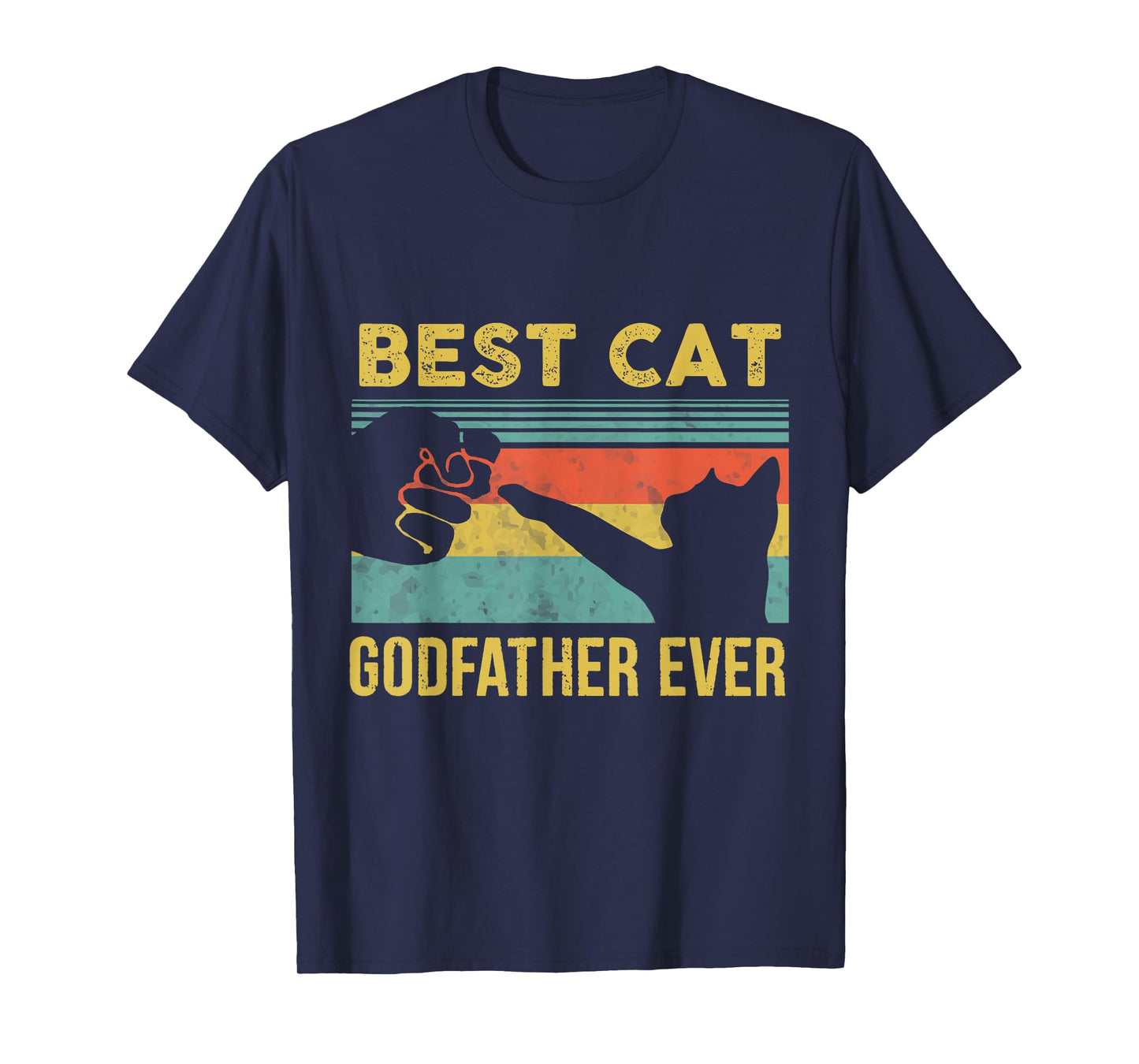 Best Cat Godfather Ever Vintage Cats Happy Father's Day T-Shirt