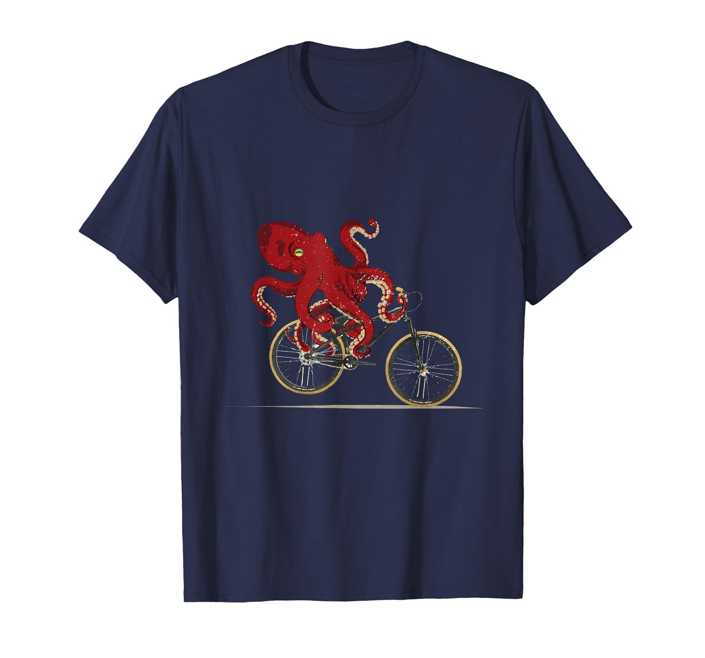 Funny Graphic Octopus Bicycle Graphic Men Women Retro Hobby T-Shirt