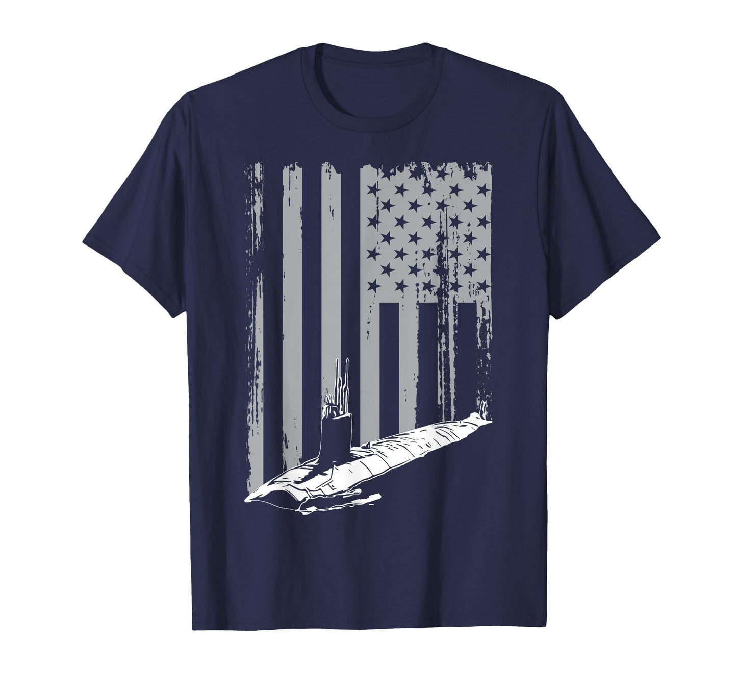 Submariner American Flag Patriotic Submarine Veteran Grandpa T-Shirt