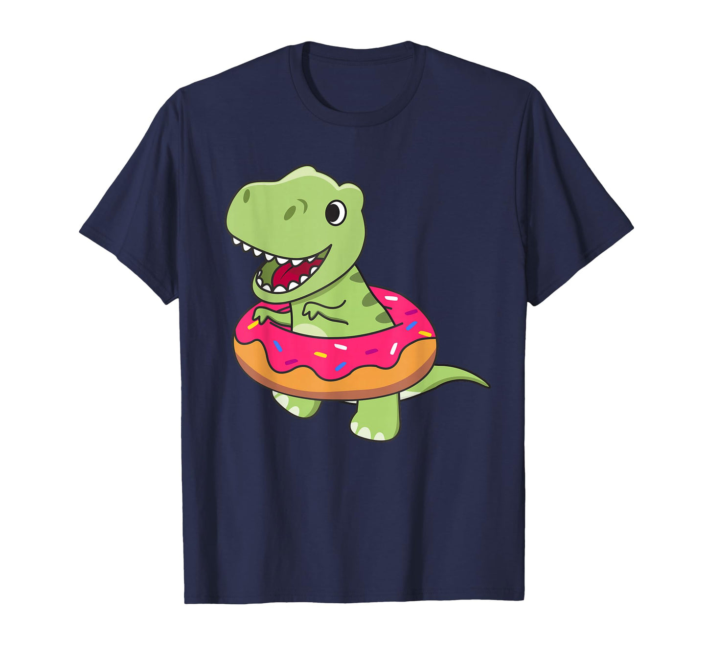 Cute T-Rex Dinosaur Funny Animals In Donut Sweet Pastry T-Shirt