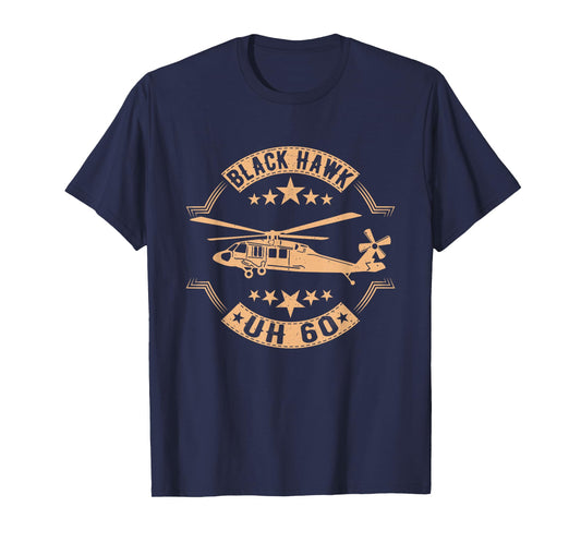 Patriotic USA Flag Military Helicopter UH-60 Black Hawk T-Shirt