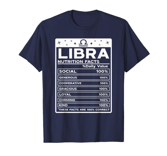 Libra Nutritional Style Zodiac Design, Libra T-Shirt