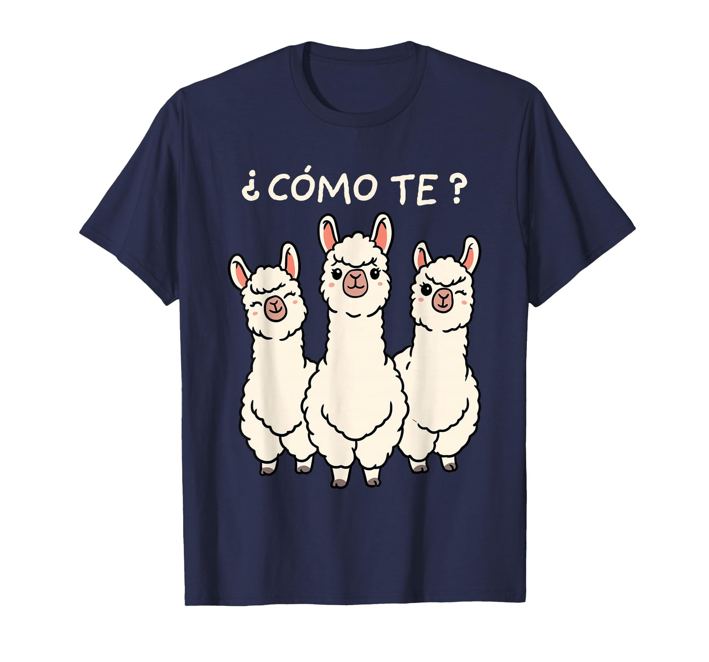 Como Te Llamas Shirt Funny Llama Spanish Teacher Joke T-Shirt
