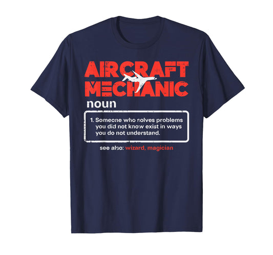 Aircraft Mechanic Definition Airplane Technician Men Women T-Shirt