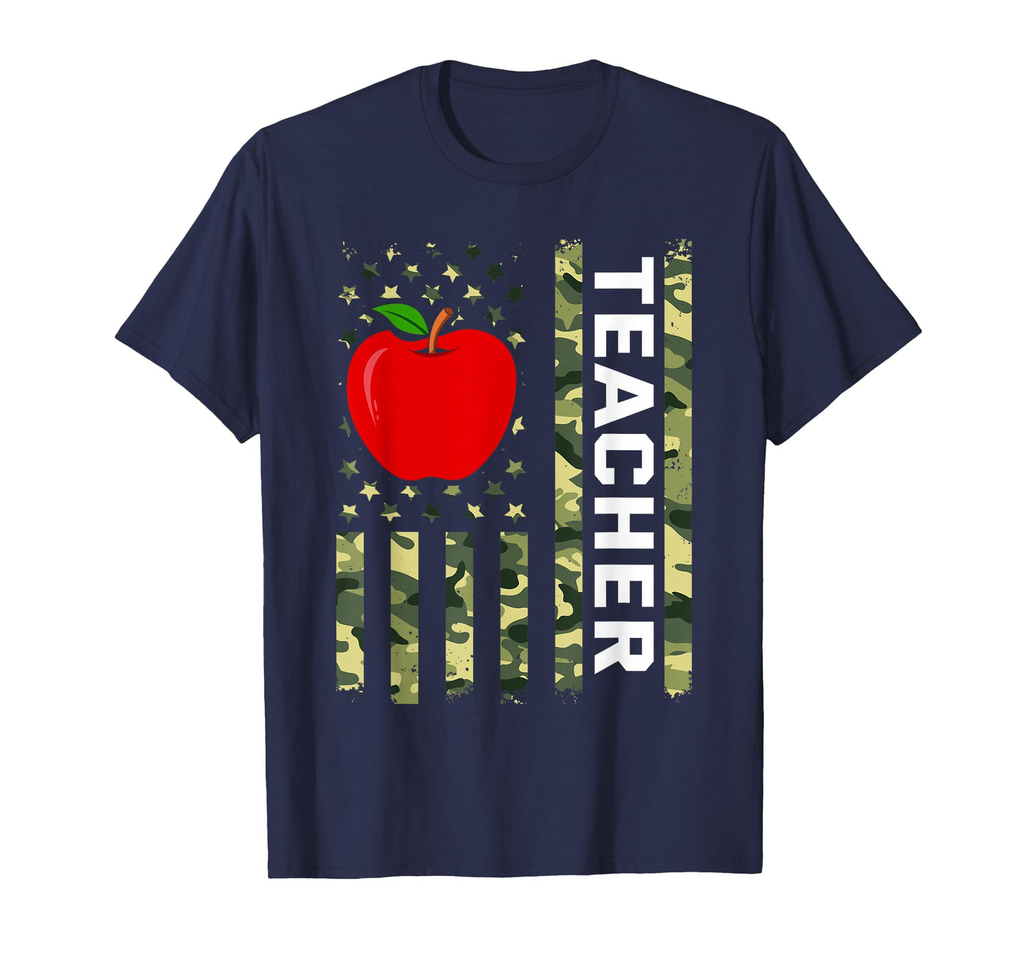 American Flag Camouflage Teacher Patriotic 4th Of July T-Shirt