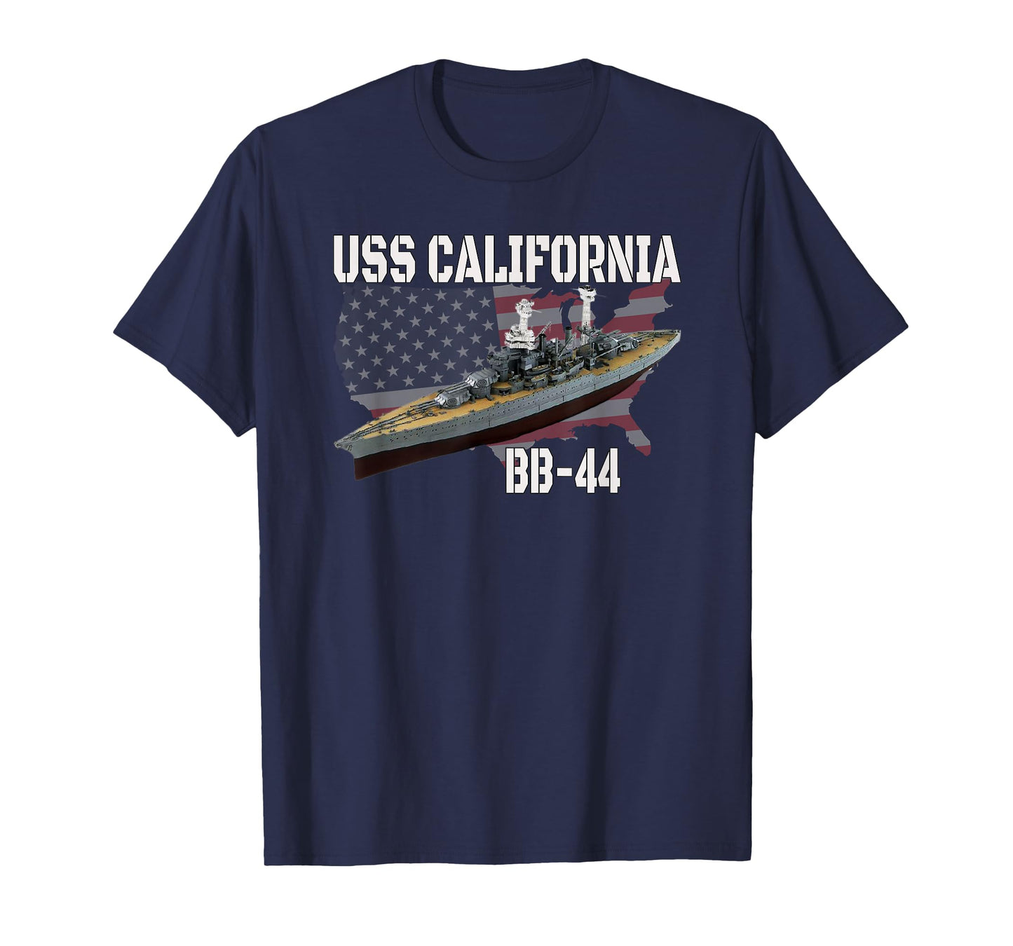 WW2 American Battleship USS California BB-44 Warship Veteran T-Shirt