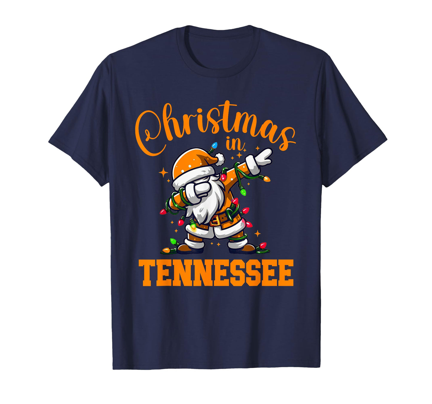 Merry Christmas In Tennessee Funny Dabbing Santa Claus T-Shirt
