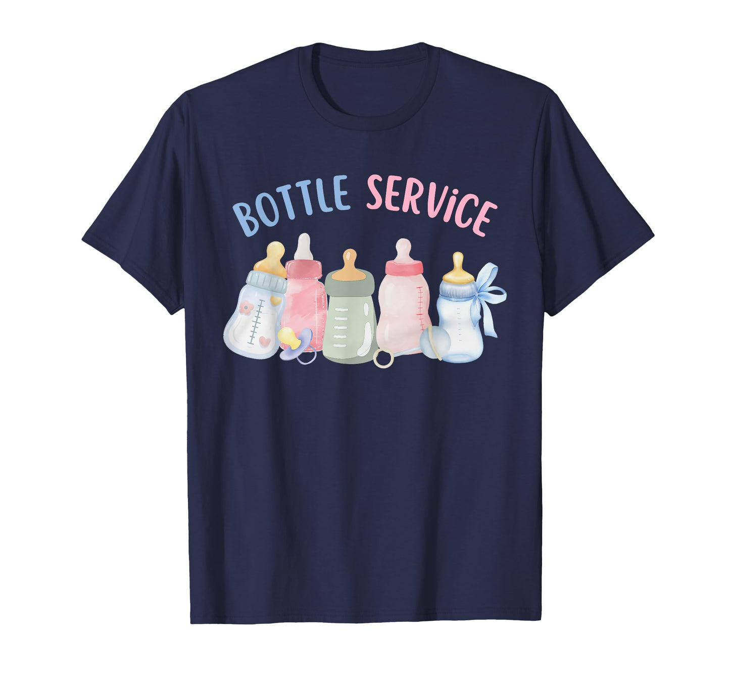 Coquette Bow Bottle Service Baby Barista NICU MBU L&D Nurse T-Shirt