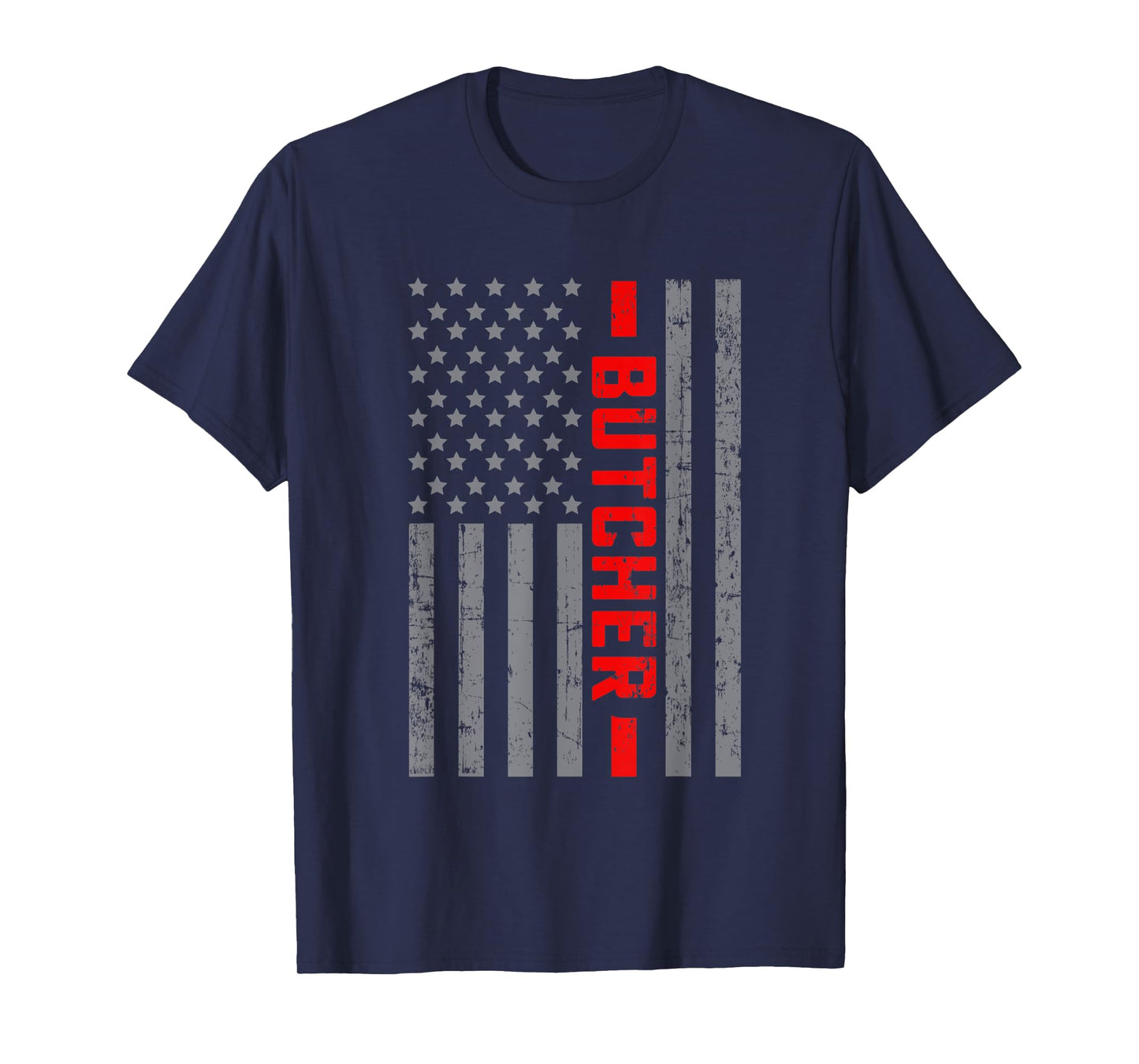 American Flag Butcher US Flag Vintage Tee For Men Dad T-Shirt