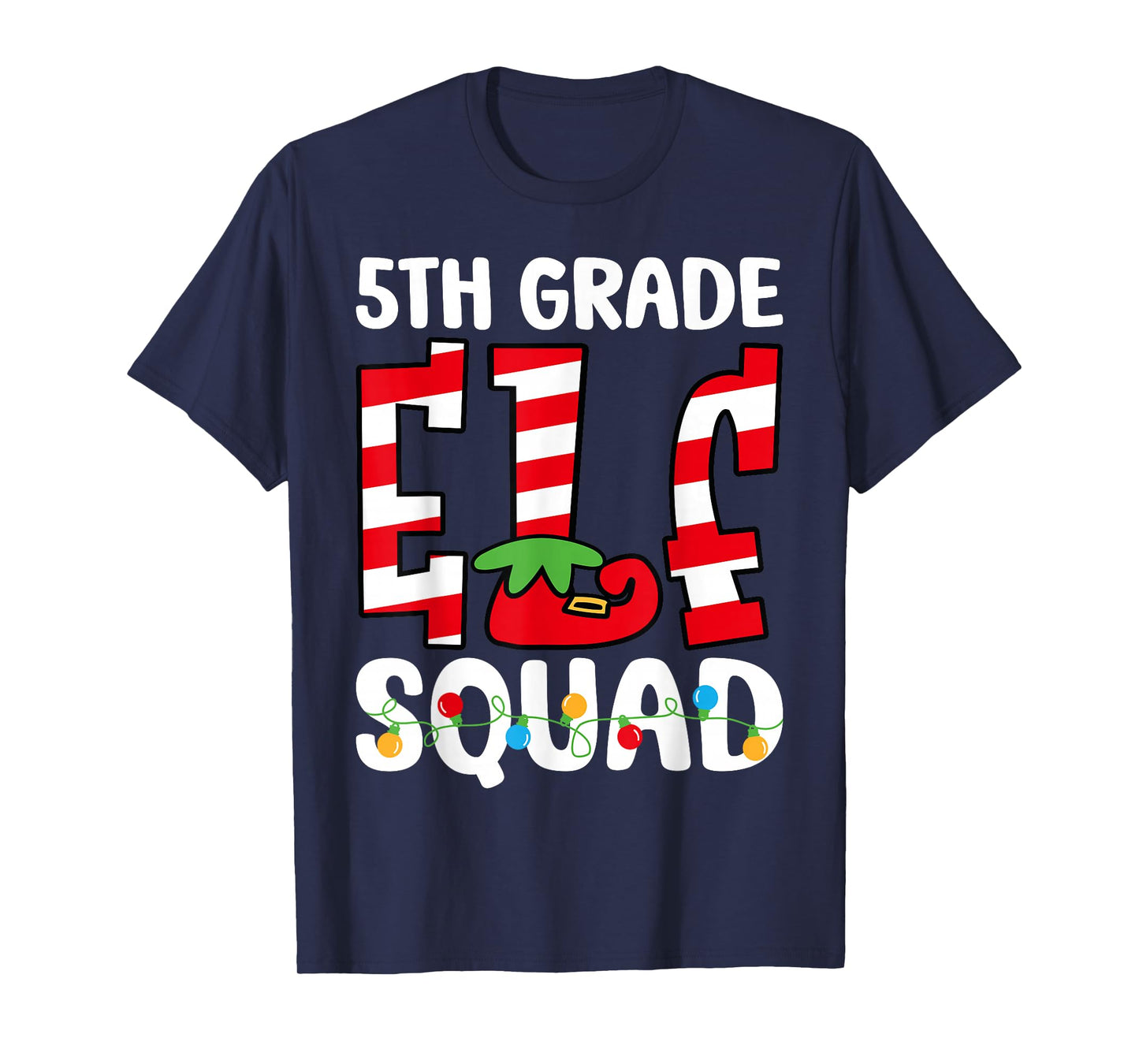 5th Grade Elf Squad Teacher Student Matching Christmas T-Shirt