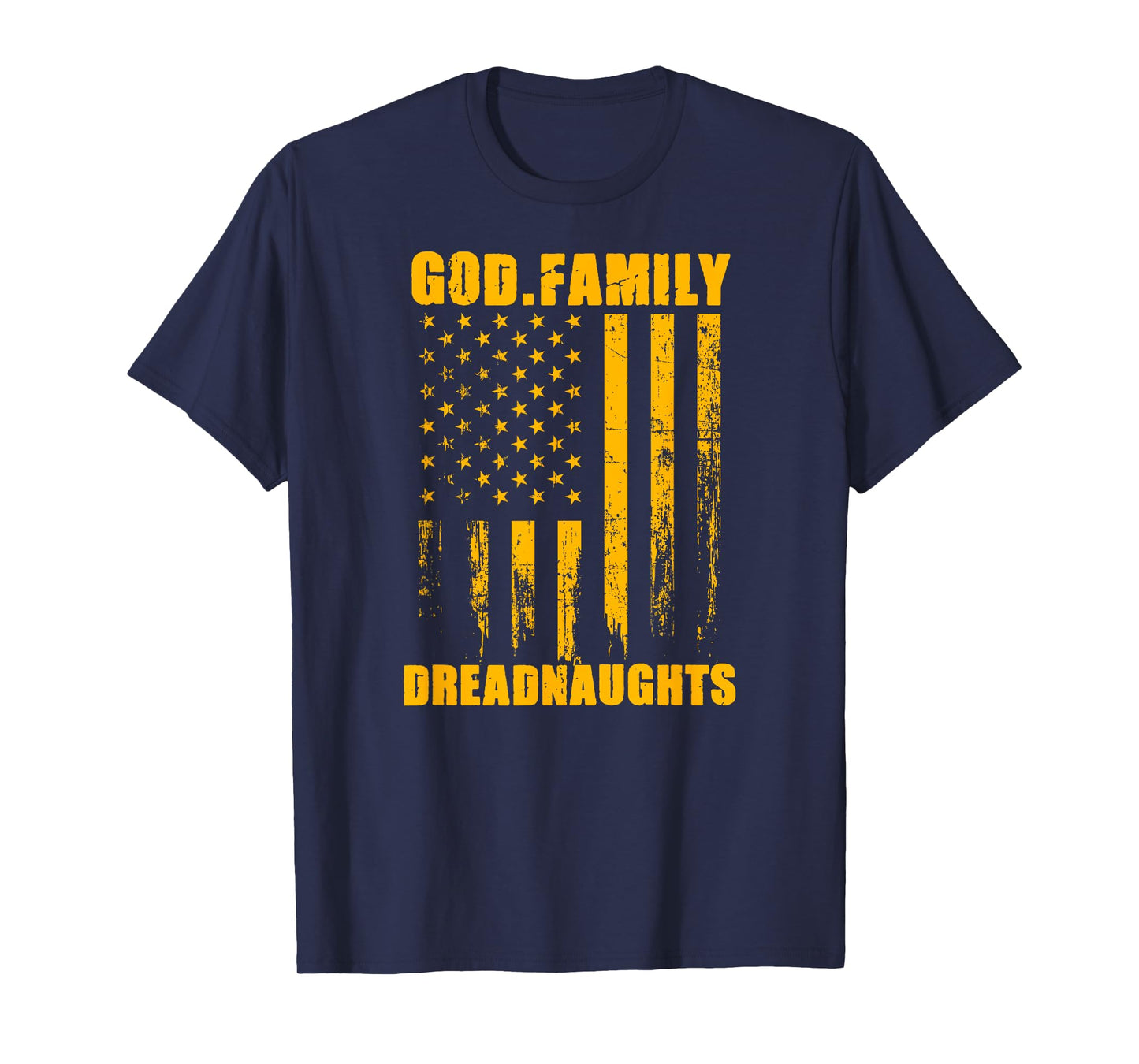 Dexter Dreadnaughts God. Family. Vintage USA Flag T-Shirt