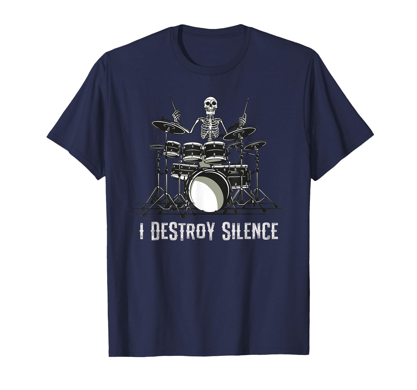 Skeleton Drummer Skull Drum Set Metal Rock Band T-Shirt