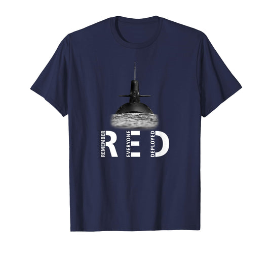 RED Friday Remember Everyone Deployed Military Submarine T-Shirt