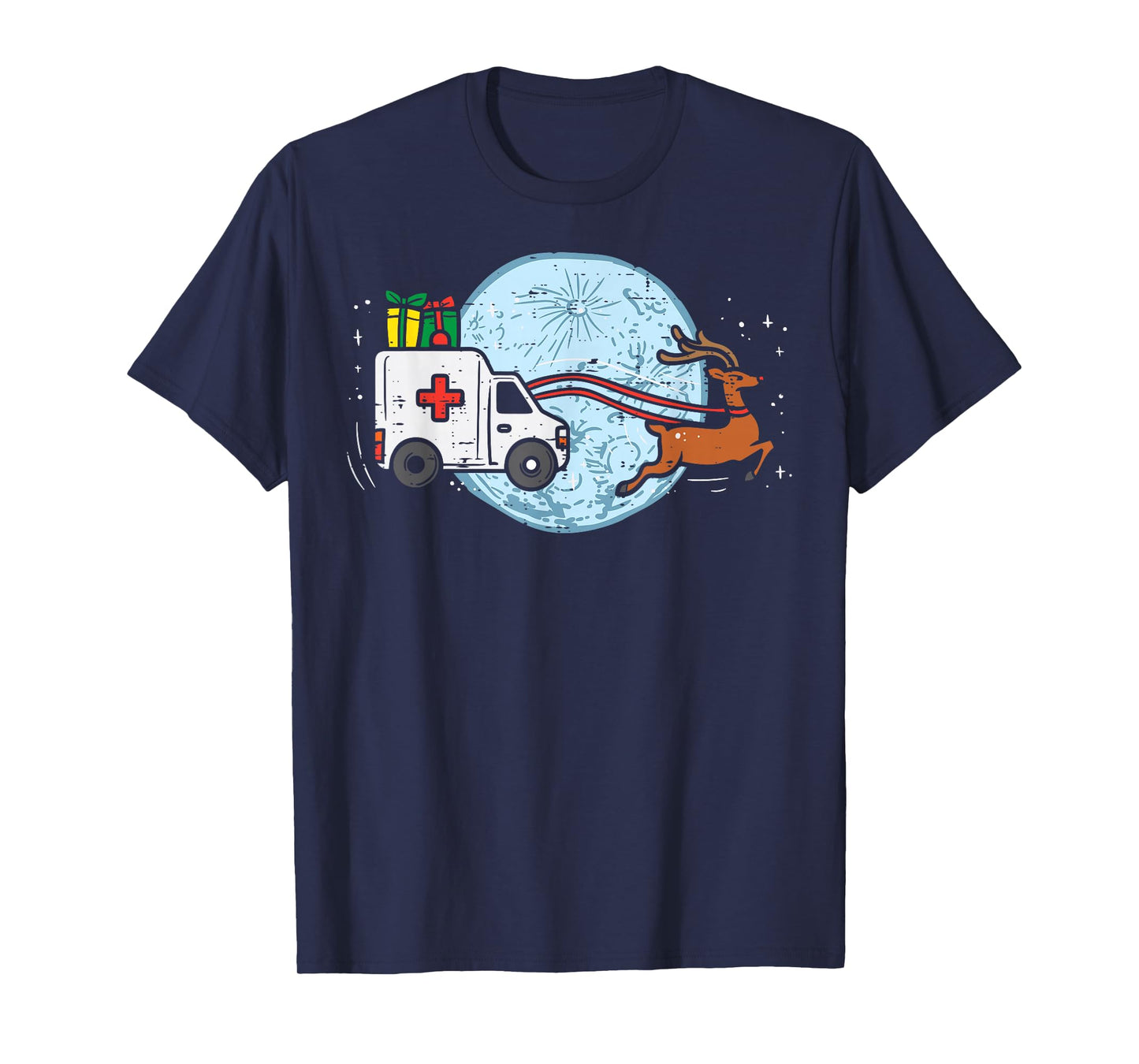 Ambulance Reindeer Nurse Christmas Winter Scrub Xmas Medical T-Shirt