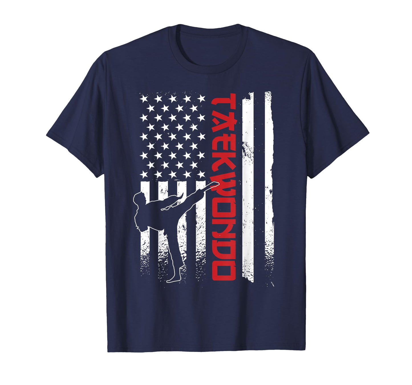 Taekwondo American Flag Taekwondo Fighter US Flag T-Shirt