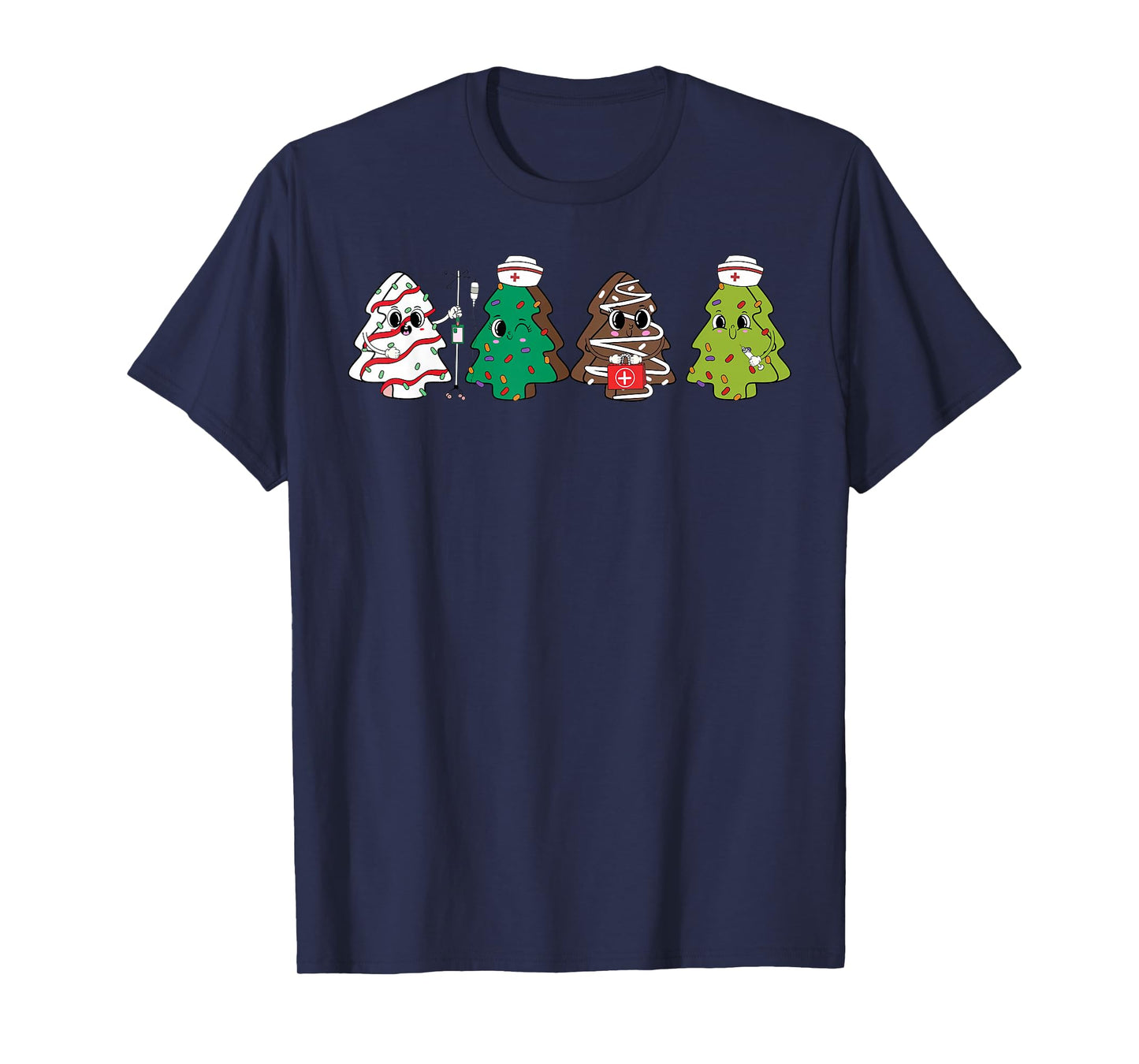 Christmas Nurse Tree Cake Nursing School Registered Nurse RN T-Shirt