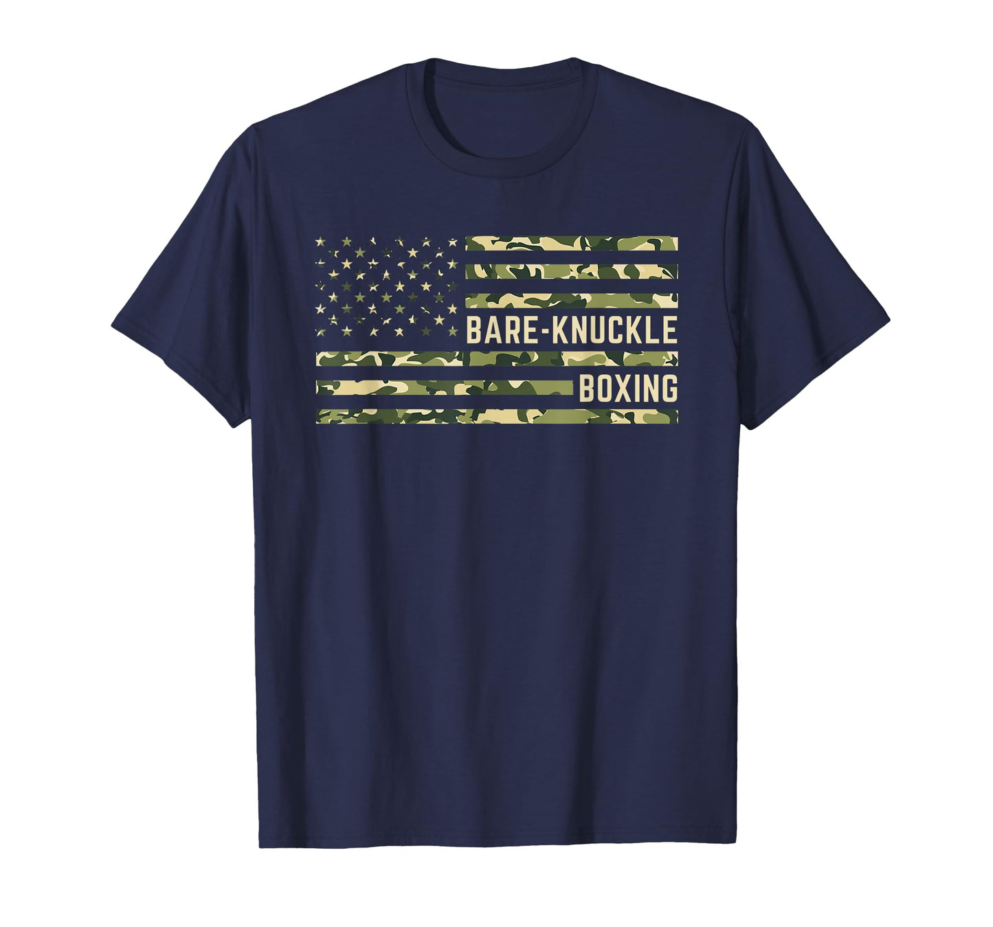 Bare Knuckle Boxing Camo American Flag Boxing USA Flag Boxer T-Shirt