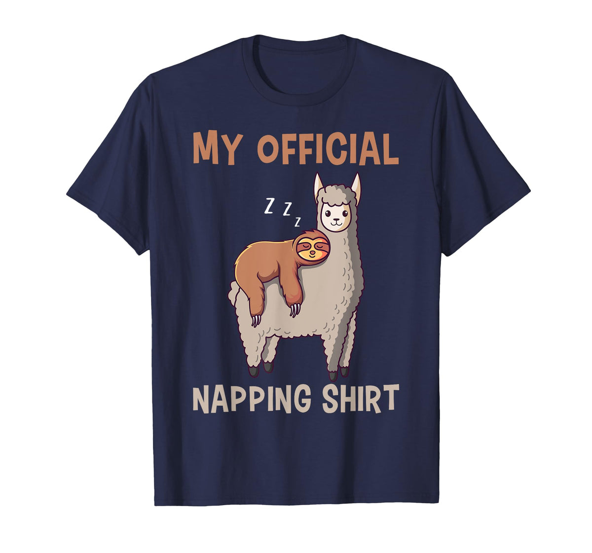 My Official Napping Shirt Sleeping Sloth Llama Alpaca T-Shirt