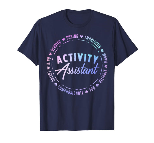 Activity Assistant Appreciation Designs Unisex-Adults T-Shirt, Black, Small, Short Sleeve
