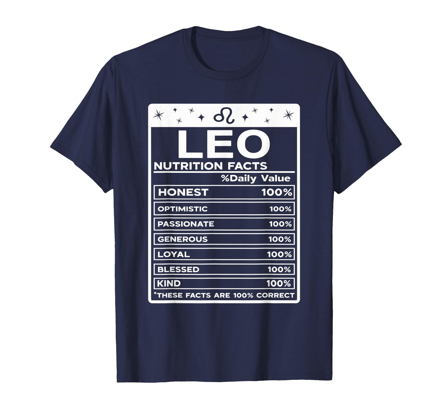 Leo Nutritional Style Zodiac Design, Leo T-Shirt