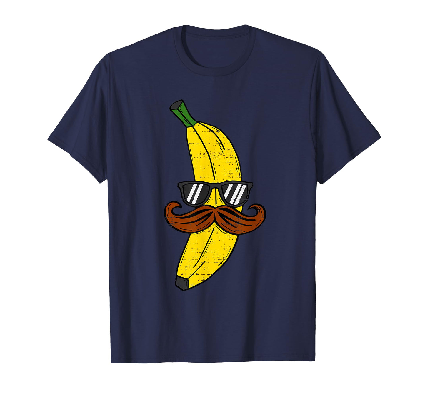 Funny Banana Mustache Sunglasses Fruit Face Kids Boys Mens T-Shirt