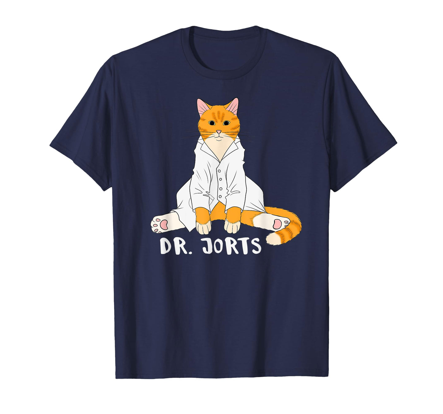 Dr. Jorts the Cat I like Jorts Funny Orange Tabby Cat T-Shirt for Men Women Kids