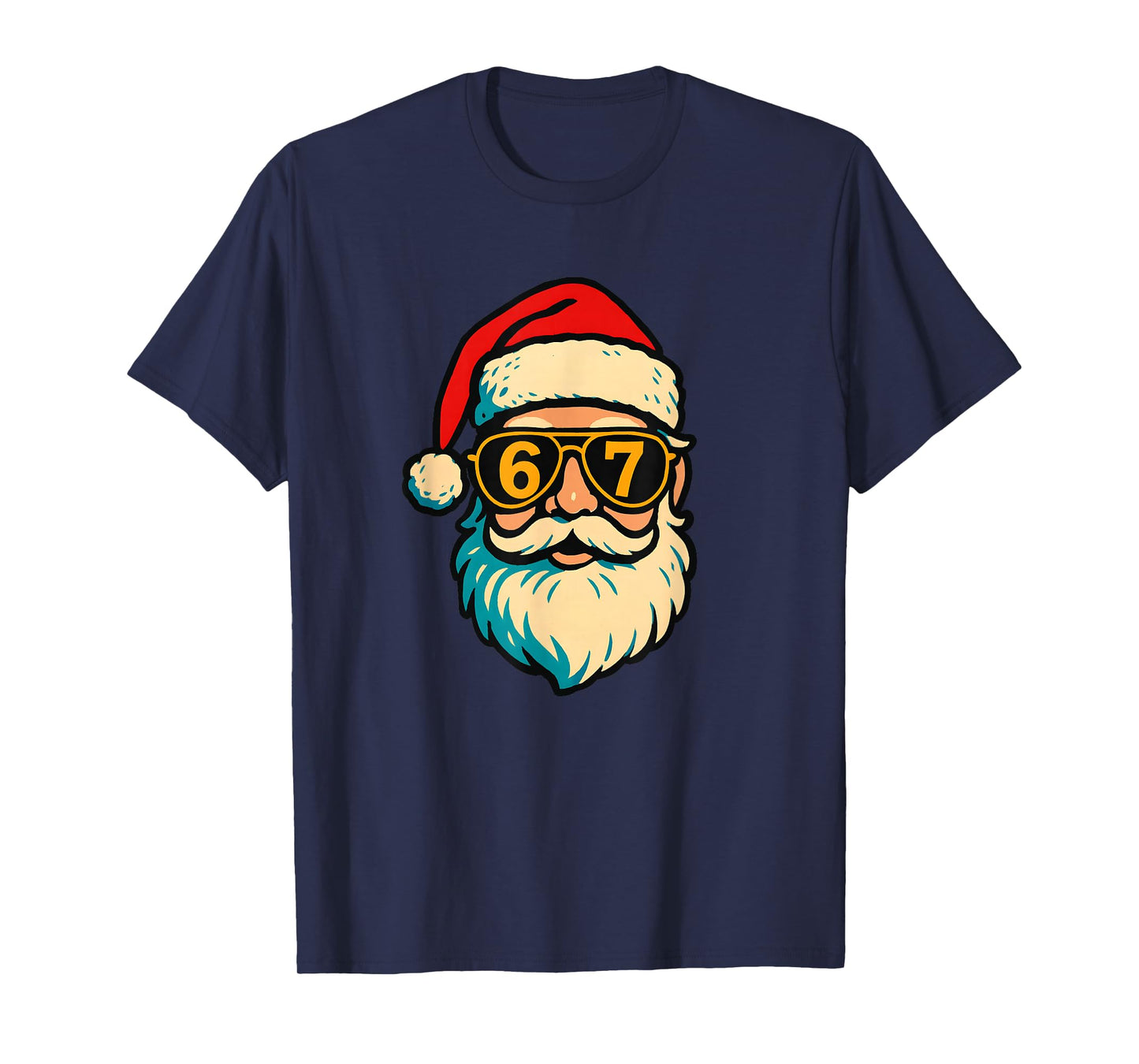 6 7 Meme Christmas Santa Face 67 Six Seven Kids Teen Boys T-Shirt