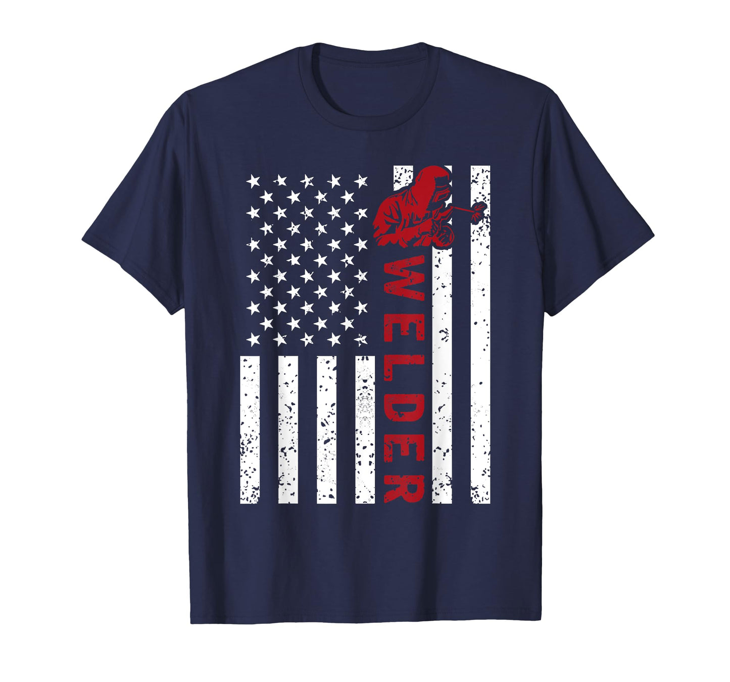American Flag Welder Welding Vintage Metal Worker Cool Gifts Women Girls Kids Men T-Shirt