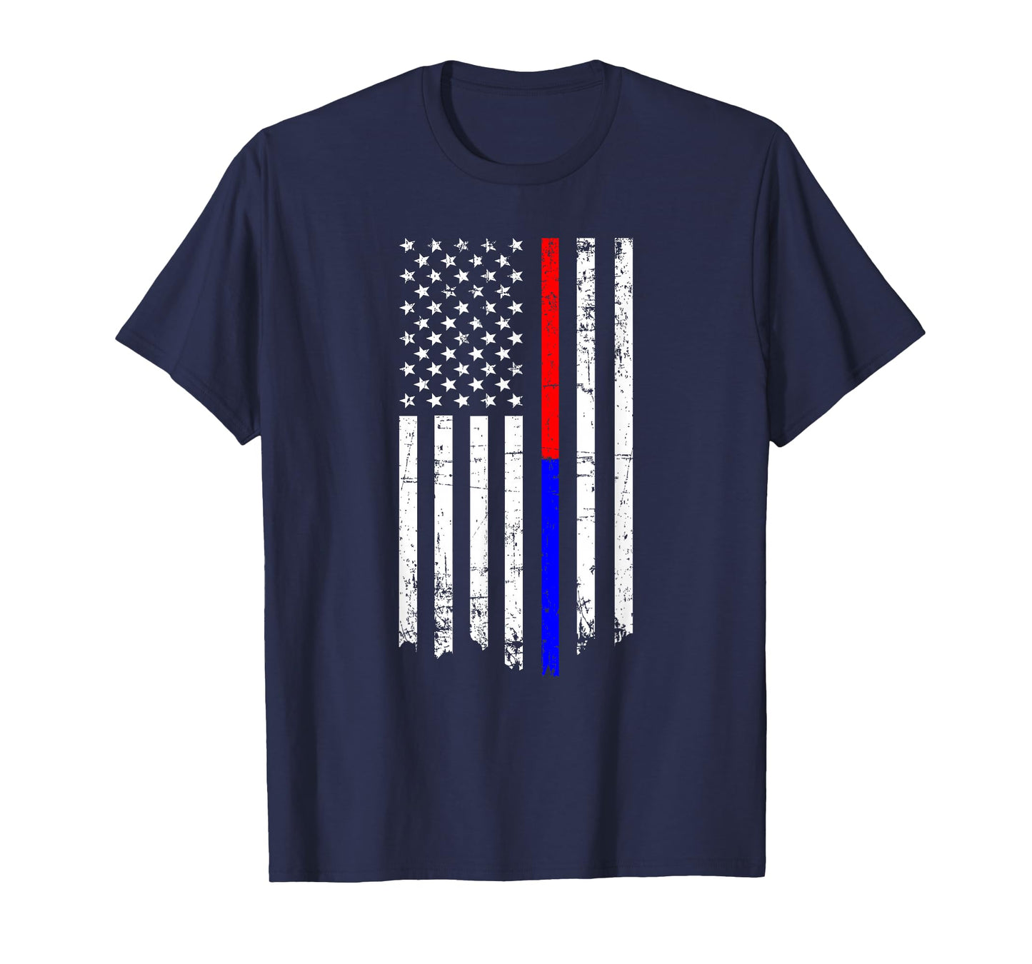 Thin Red & Blue Line American Flag T-Shirt