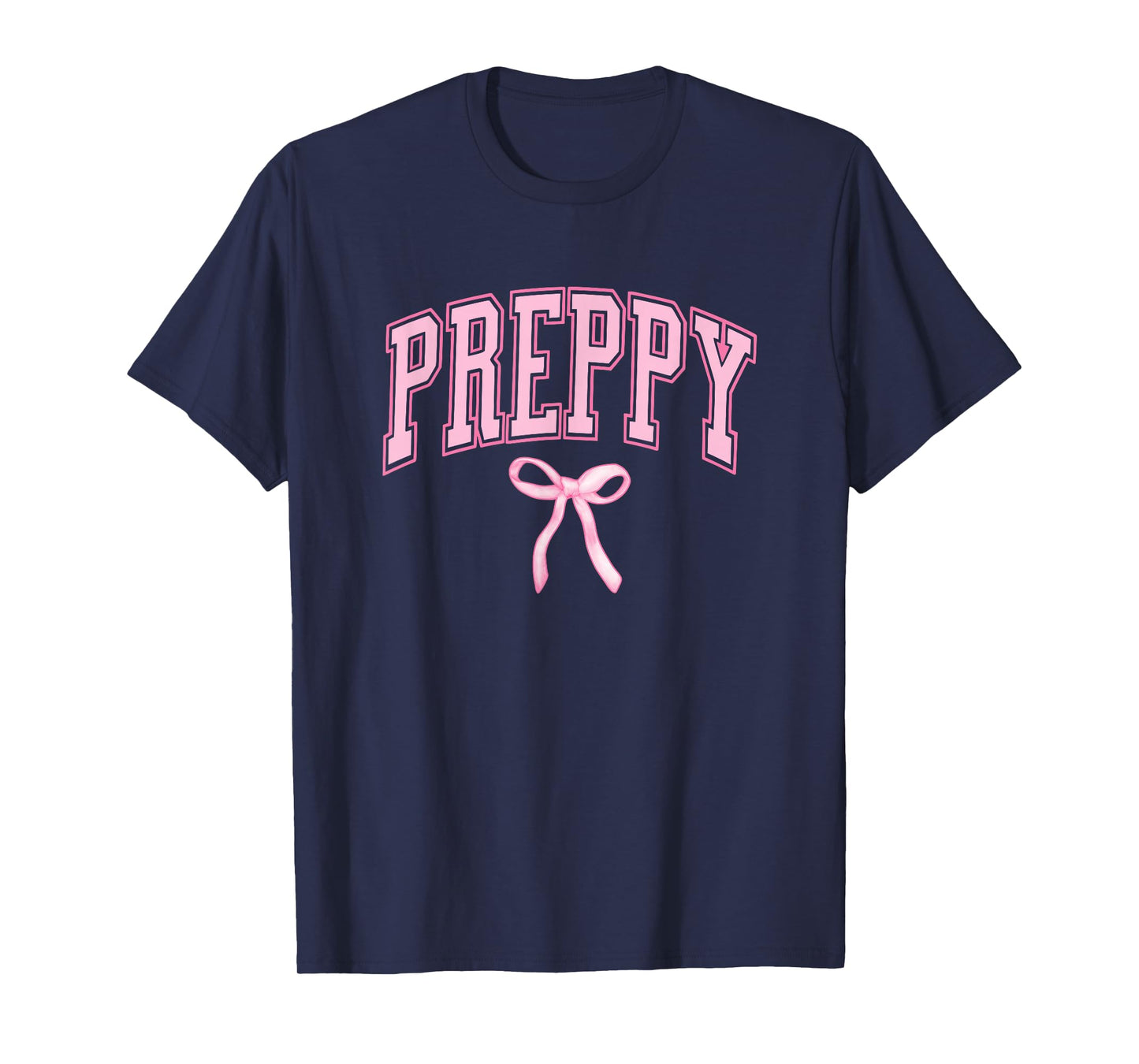 Preppy with Bow Coquette Cute Teen Girl Pink Preppy T-Shirt