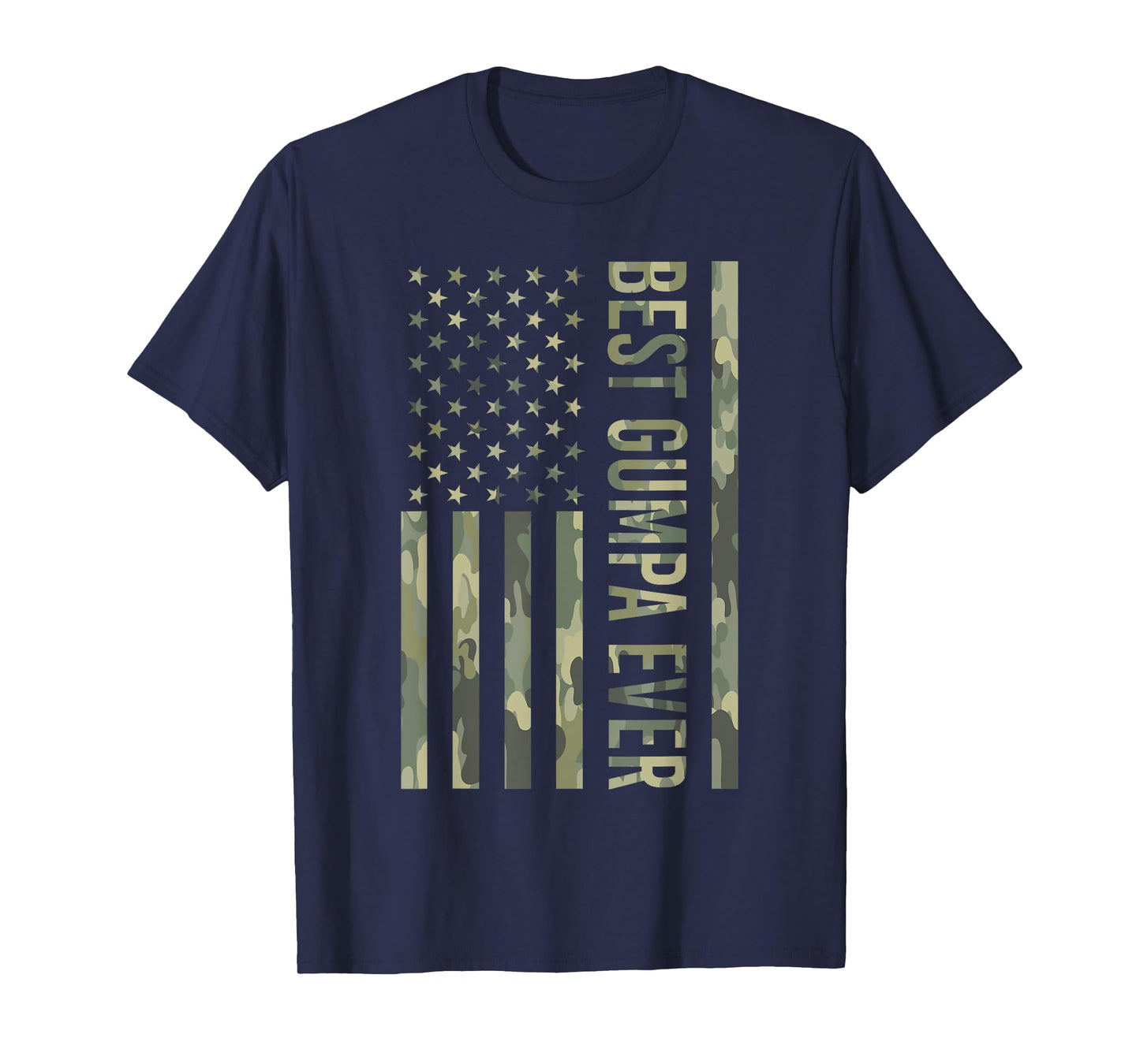 Mens Father's Day Best Gumpa Ever US American Flag Camo Gumpa T-Shirt