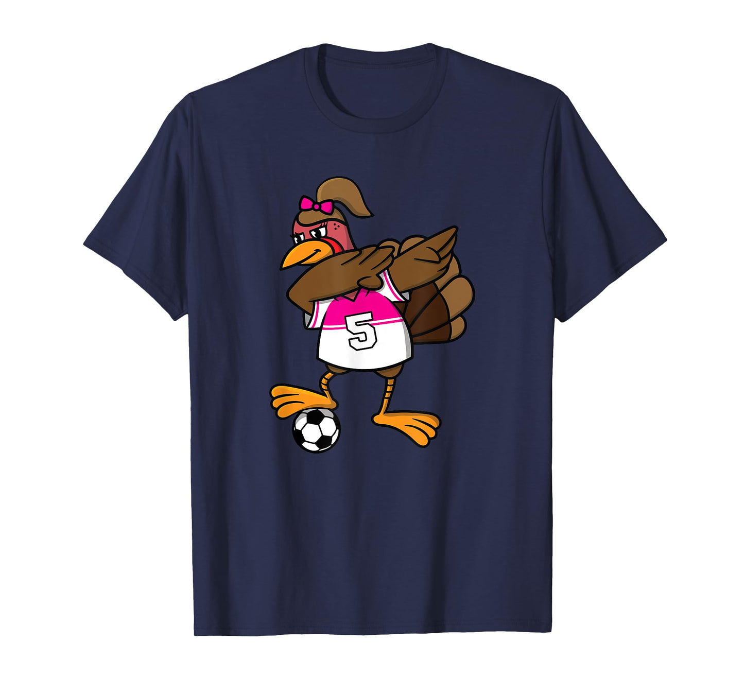 Thanksgiving Turkey Shirt for Girls Soccer Dab Dabbing Funny T-Shirt