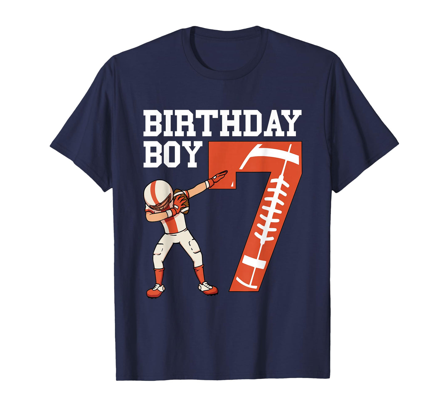 7 Years Old Boy Football Player 7th Football Birthday Boys T-Shirt