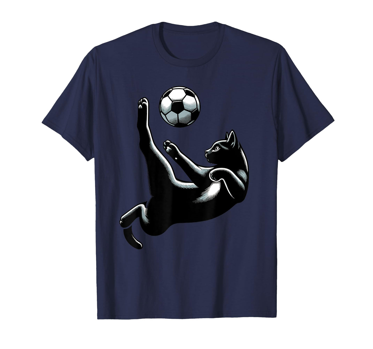 Black Cat Bicycle Kick - Soccer Fans Women Men Kids T-Shirt