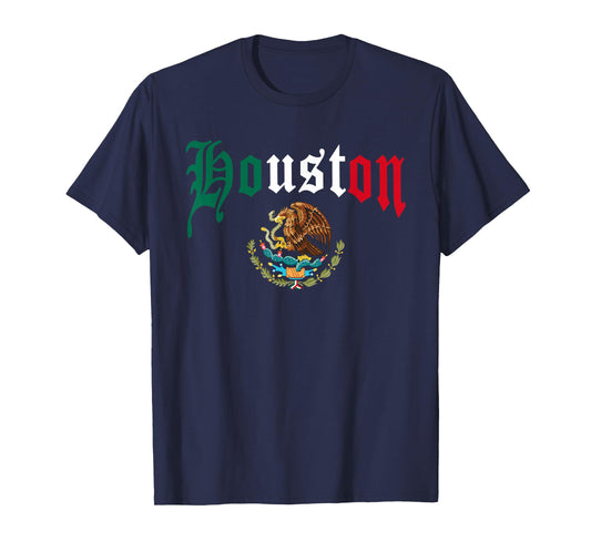 Houston Texas Mexican Flag Mexico Eagle T-Shirt