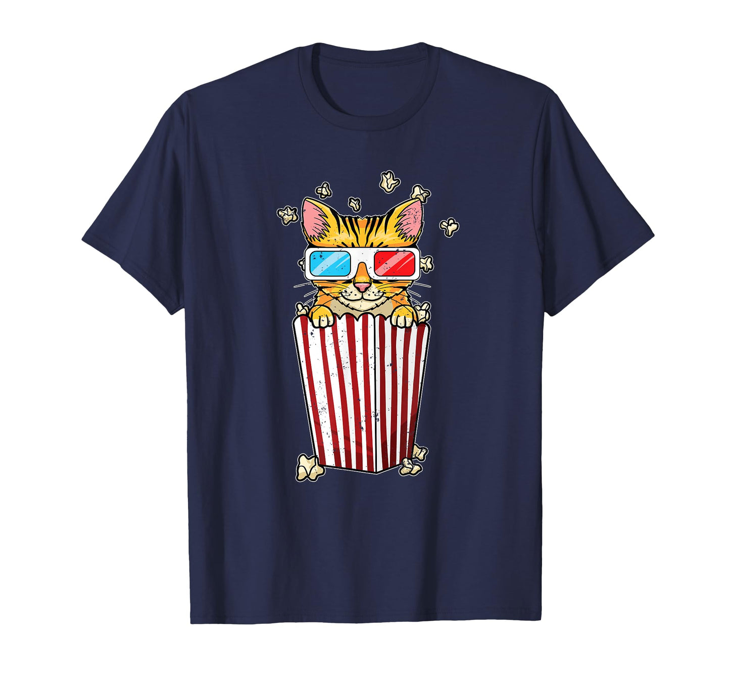 Funny Cat Movies Pun Film Fan Funny Movie Theater Popcorn T-Shirt