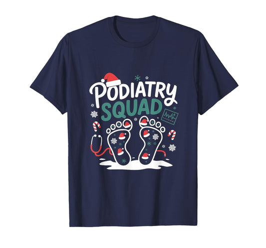 Christmas Podiatry Squad Footprint Funny Podiatrist T-Shirt