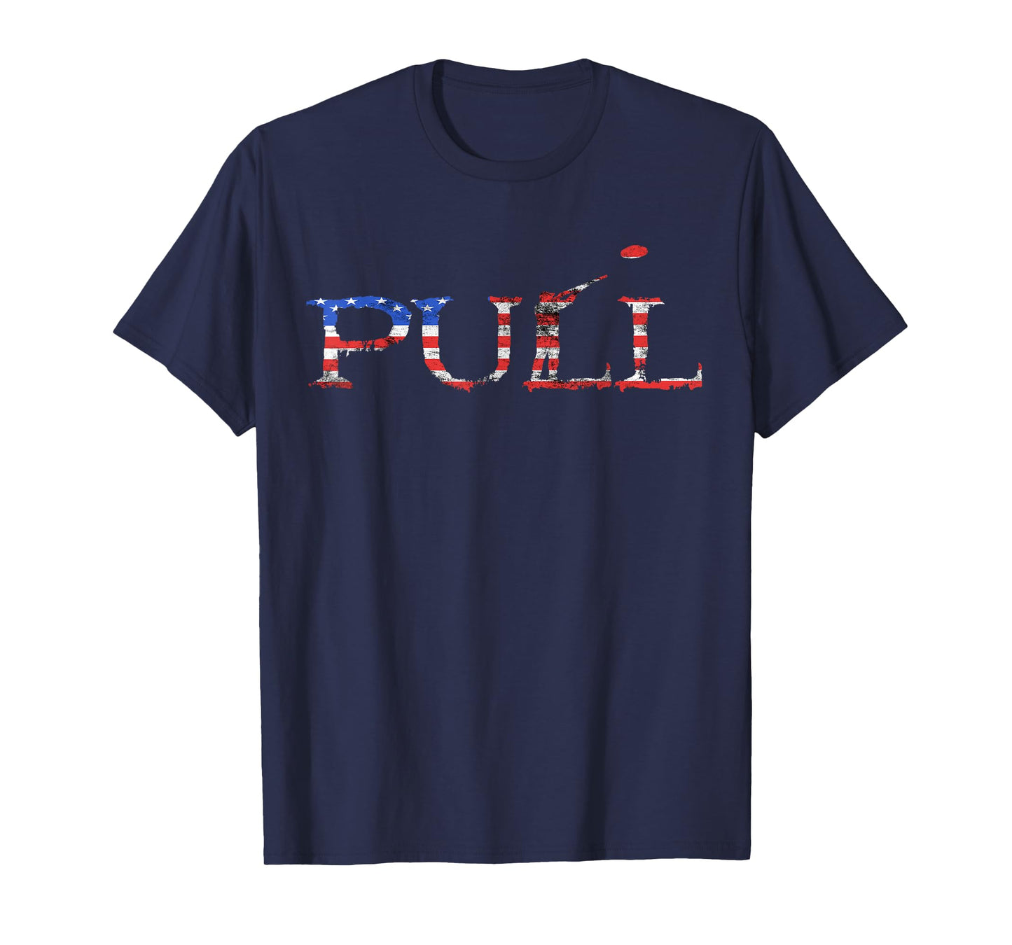 Skeet Trap Clay Patriotic Pull Shooter USA American Flag T-Shirt