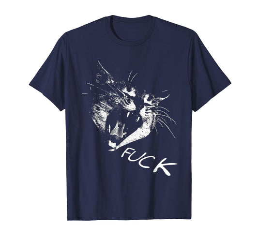 Angry - Screaming Cat - Fuck Yelling Art T-Shirt for Men Women
