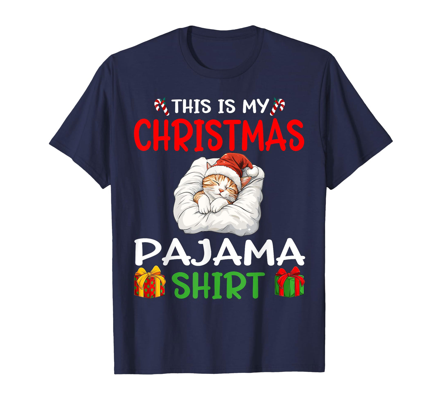 Cute Cat Kitten Animal This is my Christmas Pajama T-Shirt