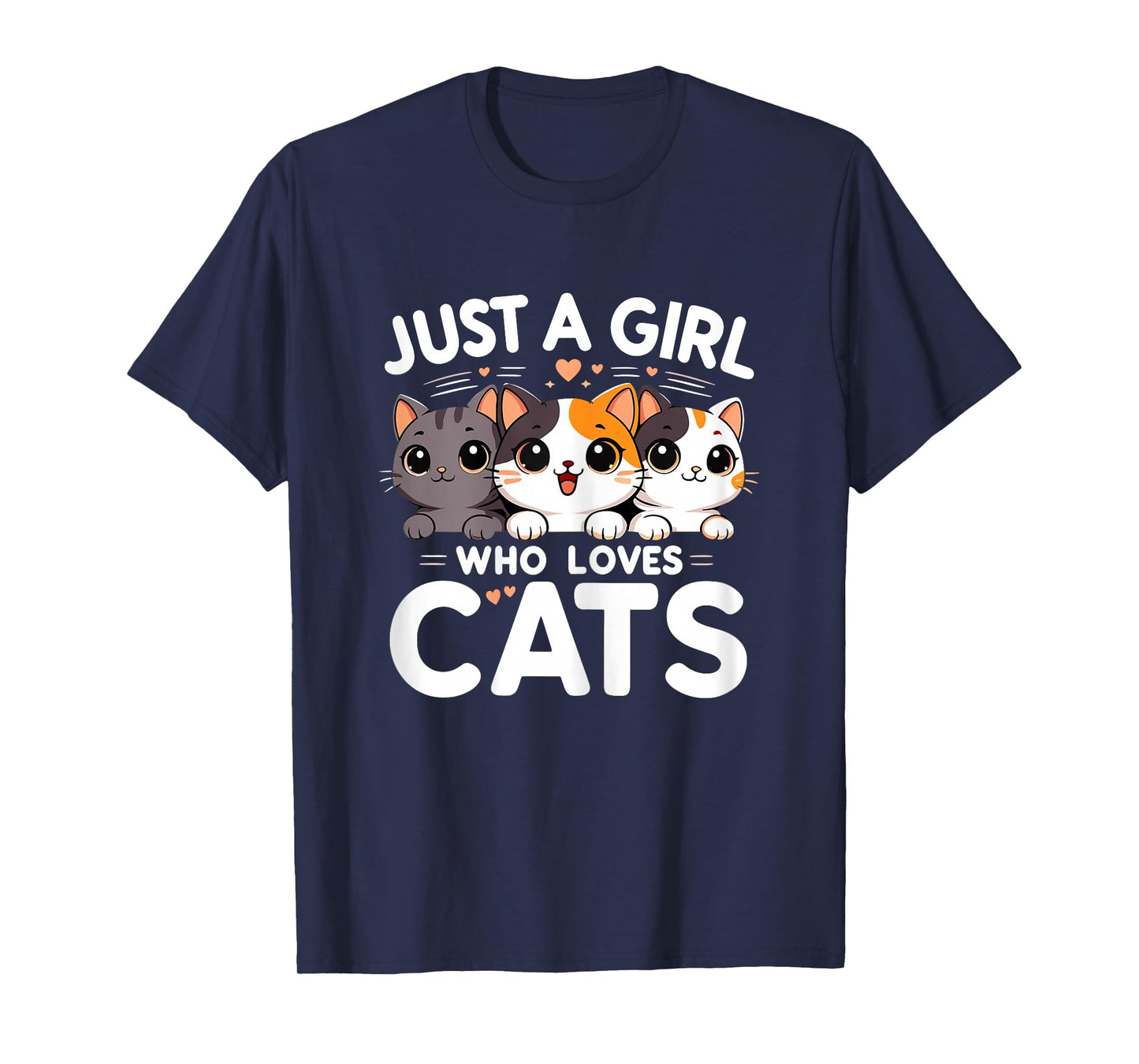Just a Girl Who Loves Cats Cute Kawaii Kitten T-Shirt