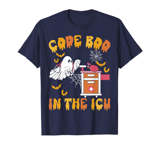 Code Boo in The ICU Ghost Nurse Halloween Spooky Season T-Shirt