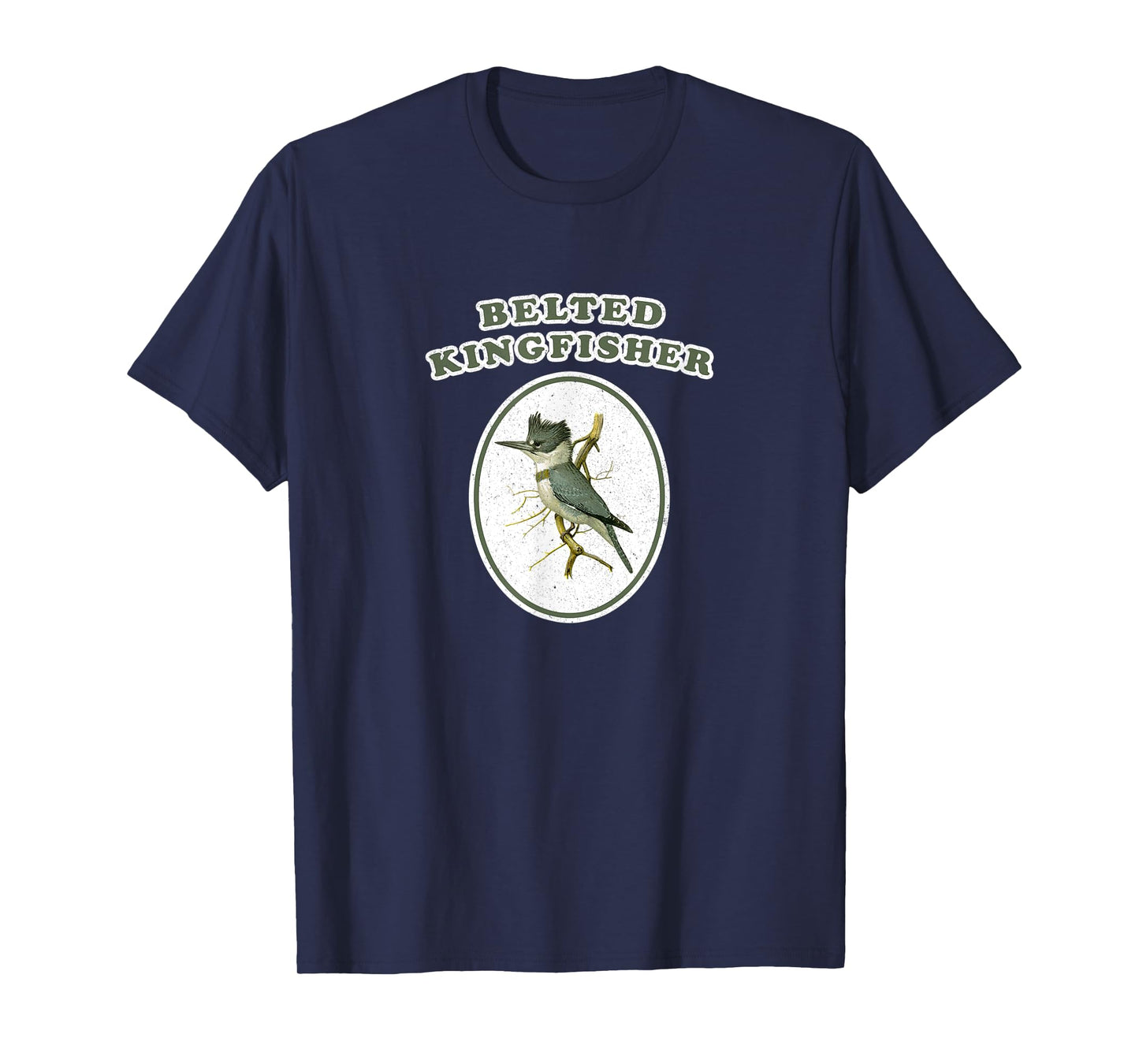 Retro Belted Kingfisher Vintage Bird T-Shirt