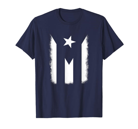 Black and White Puerto Rican Vintage Puerto Rico PR Flag T-Shirt